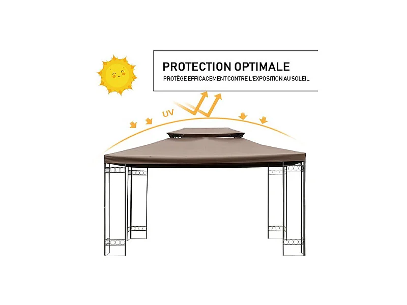 Toit de rechange de tonnelle KENYA Marron