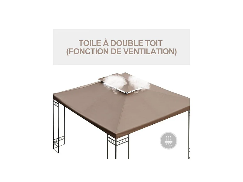 Toit de rechange de tonnelle KENYA Marron