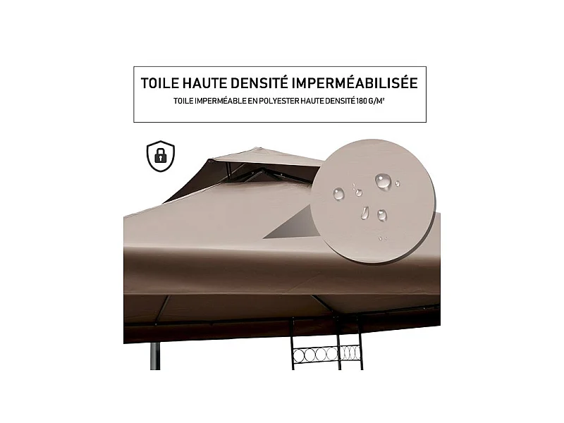 Toit de rechange de tonnelle KENYA Marron