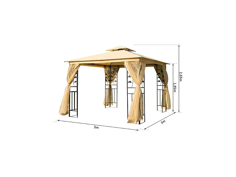 Tonnelle Pavillon de jardin JOHANESBURG beige