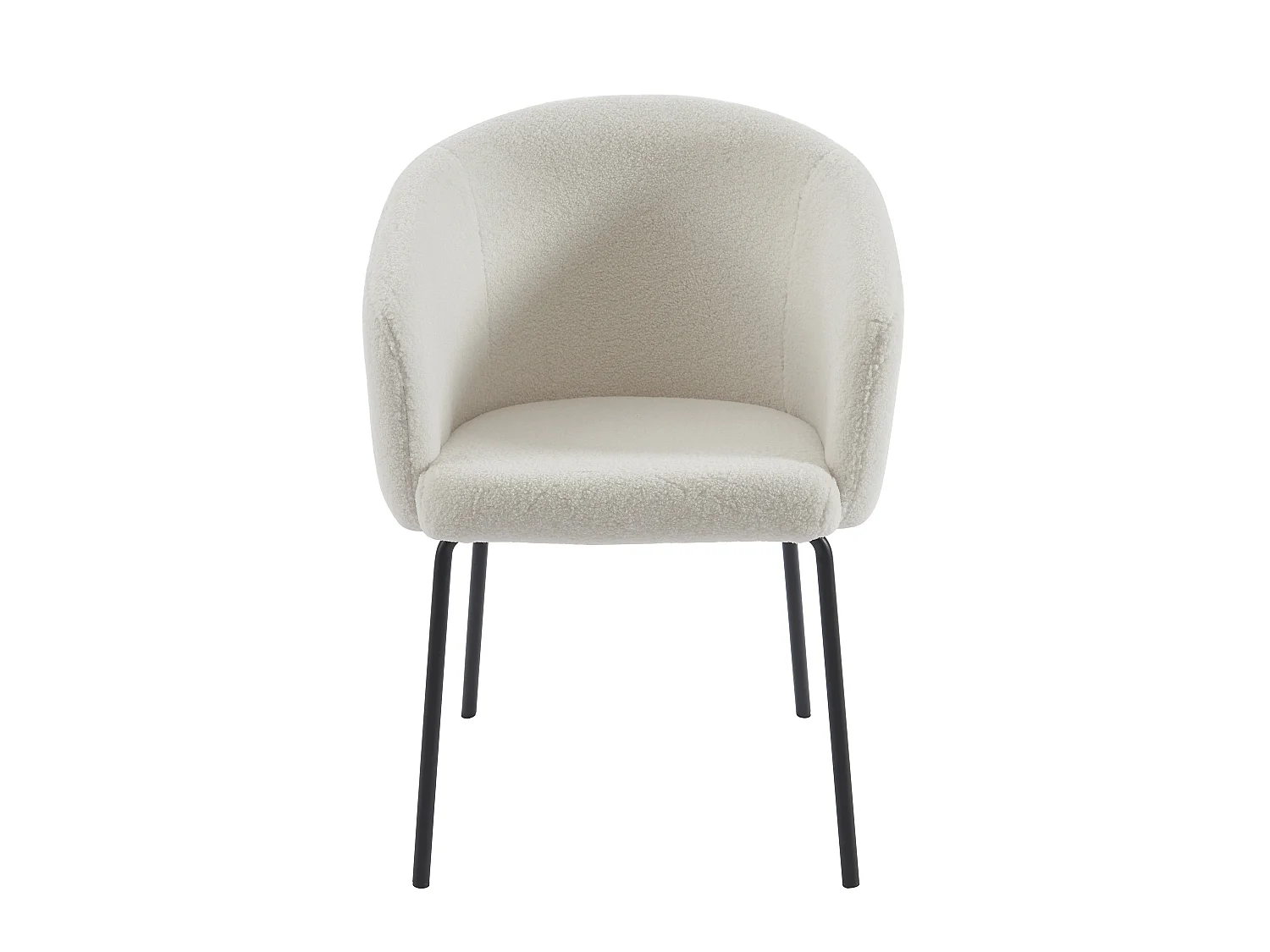 Lot de 6 chaises avec accoudoirs en tissu bouclette et métal - Crème - MORONI de Pascal MORABITO