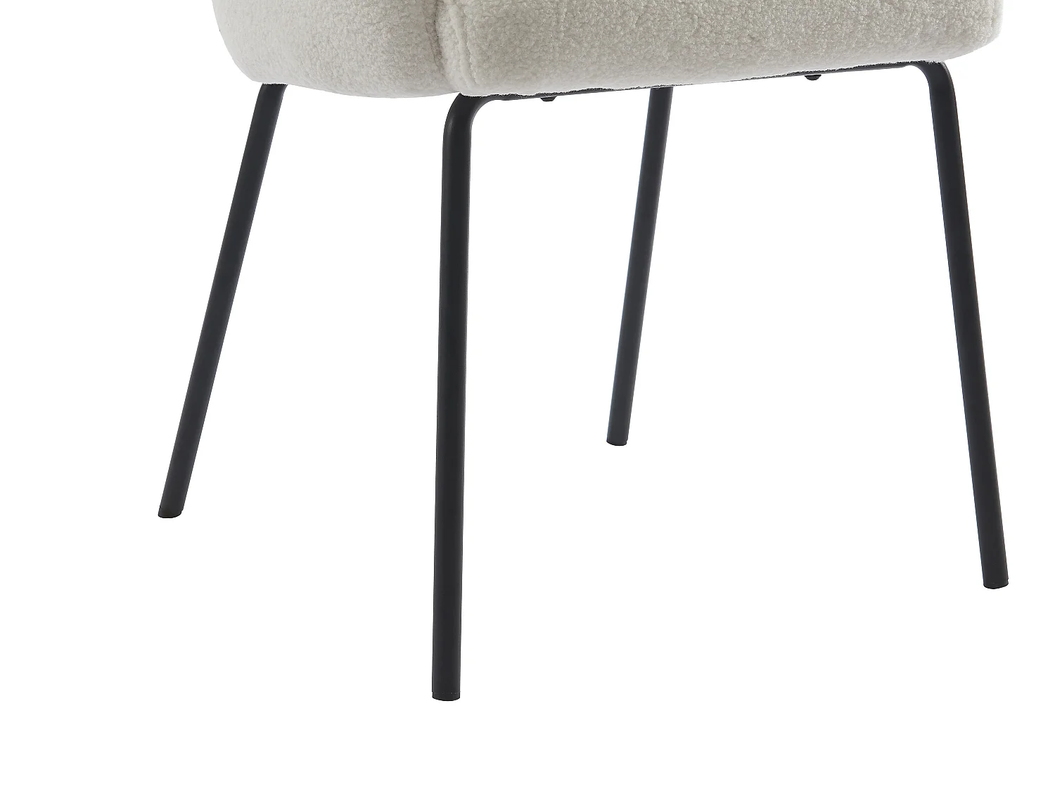 Lot de 6 chaises avec accoudoirs en tissu bouclette et métal - Crème - MORONI de Pascal MORABITO