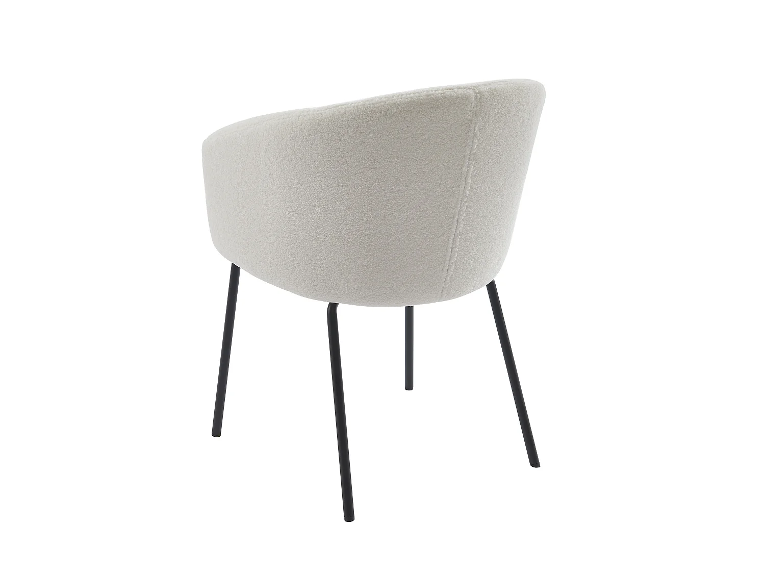 Lot de 6 chaises avec accoudoirs en tissu bouclette et métal - Crème - MORONI de Pascal MORABITO