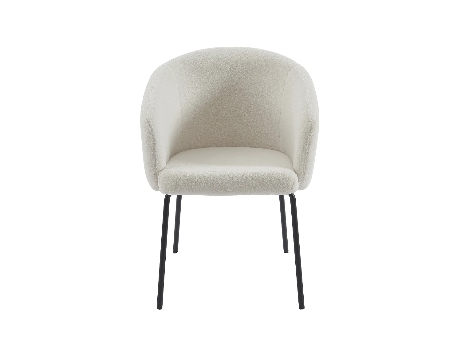 Set van 6 stoelen met armleuningen van boucléstof en metaal - Crèmewit - MORONI van Pascal MORABITO
