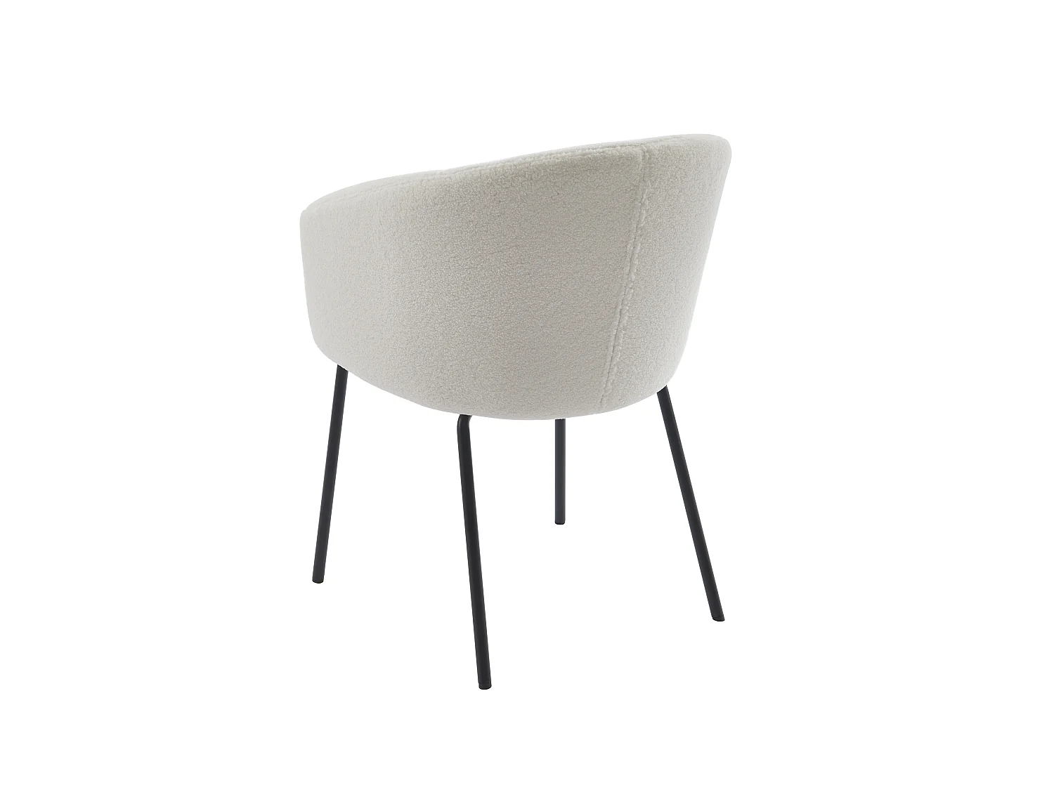 Set van 6 stoelen met armleuningen van boucléstof en metaal - Crèmewit - MORONI van Pascal MORABITO