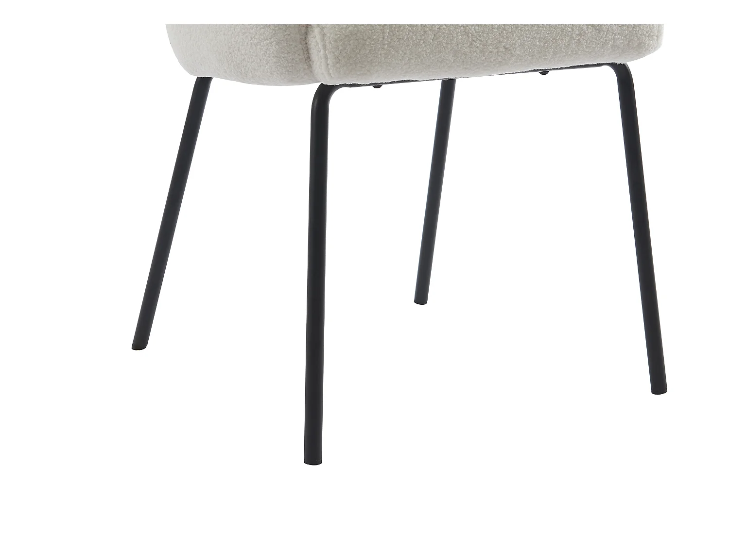 Set van 6 stoelen met armleuningen van boucléstof en metaal - Crèmewit - MORONI van Pascal MORABITO