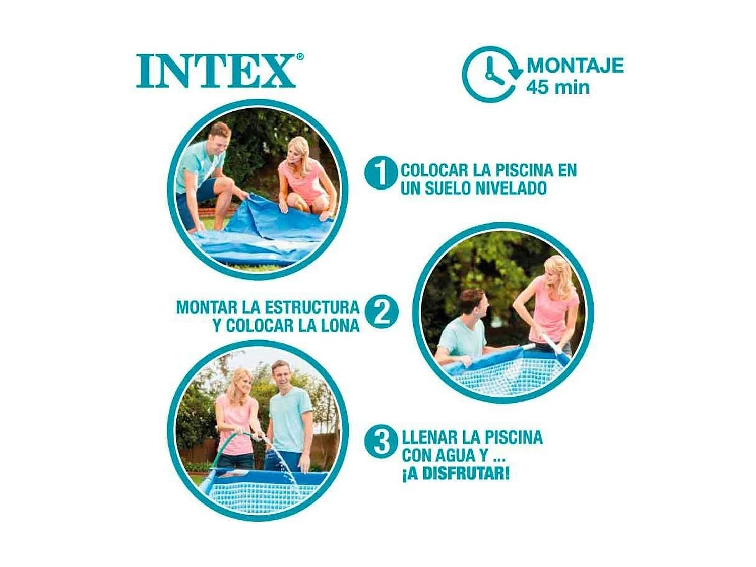 Piscine tubulaire Prism Frame rectangulaire 4,00 x 2,00 x 1,22 m - Intex