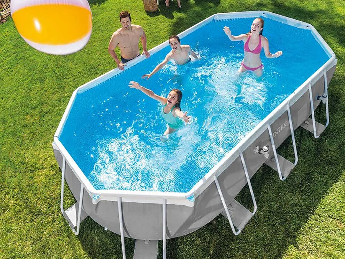 Piscine tubulaire Prism Frame ovale 6,10 x 3,05 x 1,22 m - Intex
