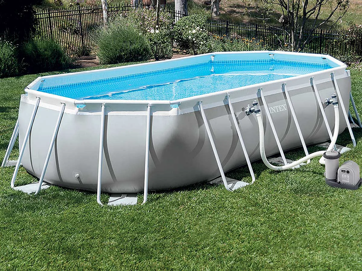 Piscine tubulaire Prism Frame ovale 6,10 x 3,05 x 1,22 m - Intex