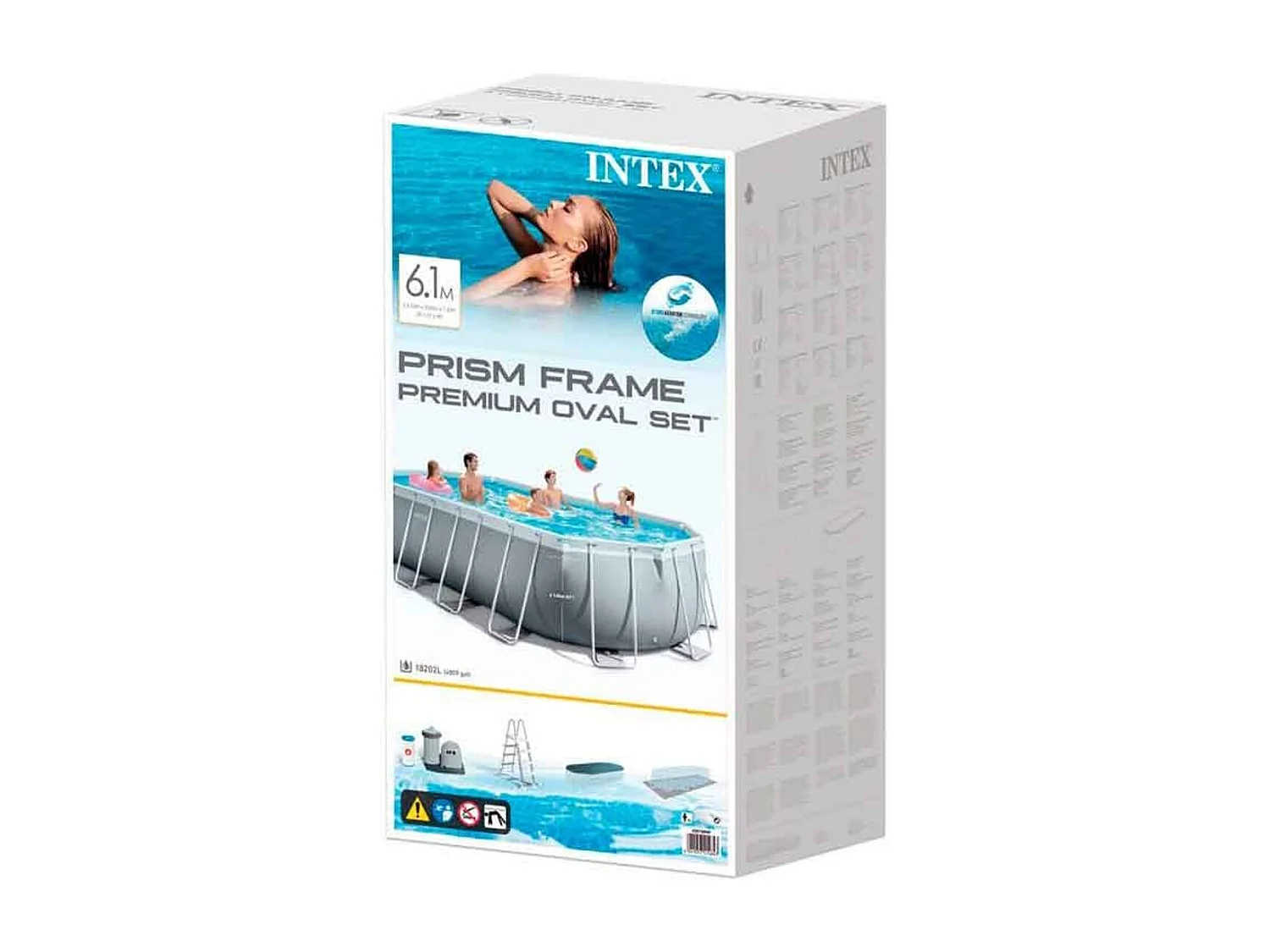 Piscine tubulaire Prism Frame ovale 6,10 x 3,05 x 1,22 m - Intex