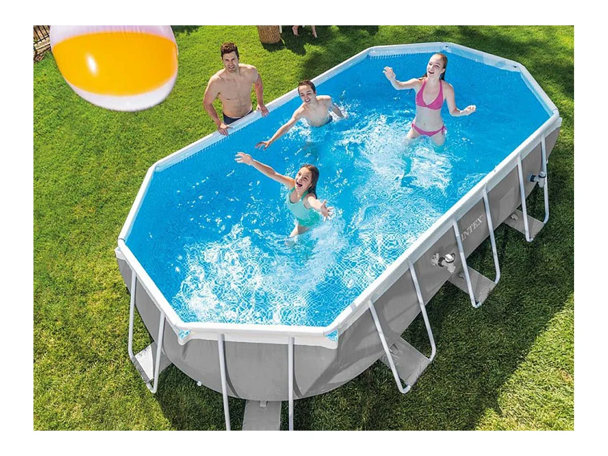 Piscine tubulaire Prism Frame ovale 6,10 x 3,05 x 1,22 m - Intex
