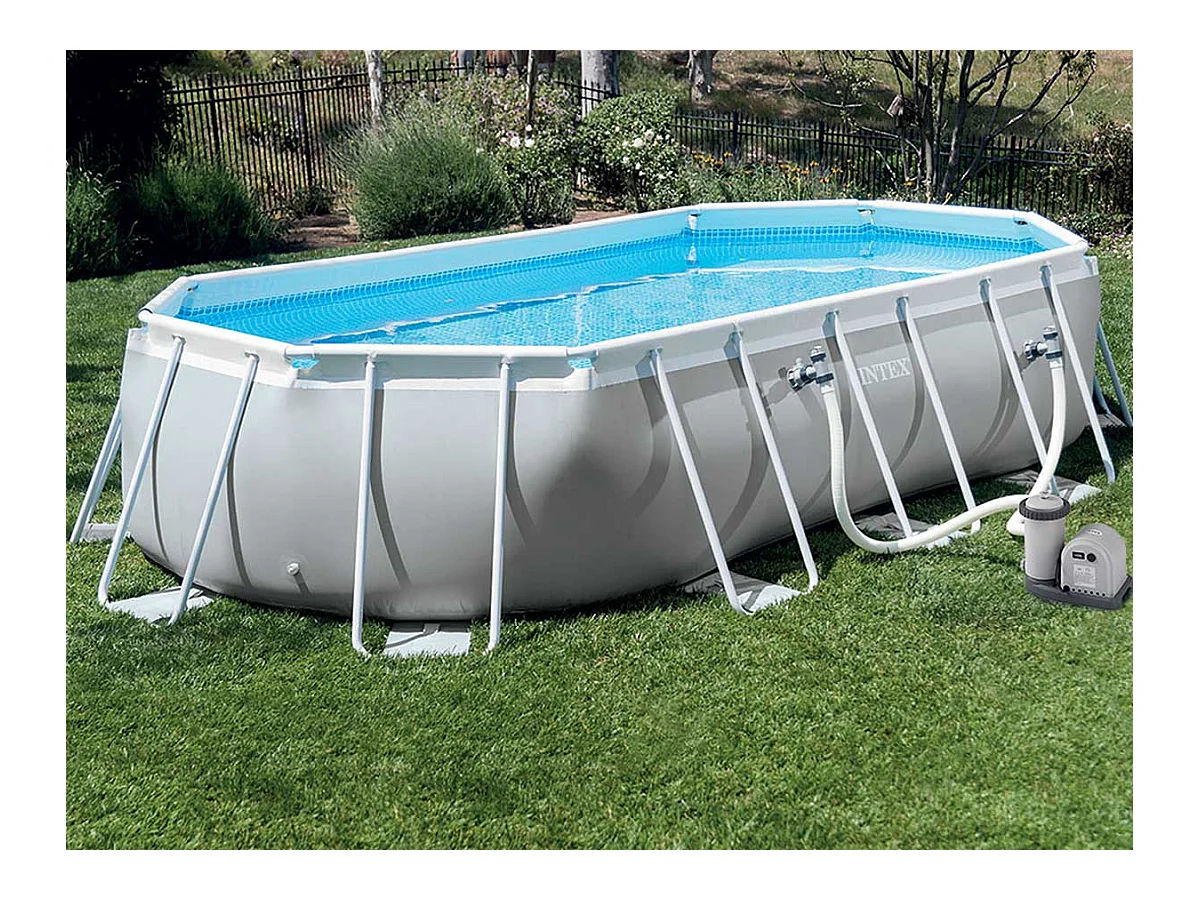 Piscine tubulaire Prism Frame ovale 6,10 x 3,05 x 1,22 m - Intex