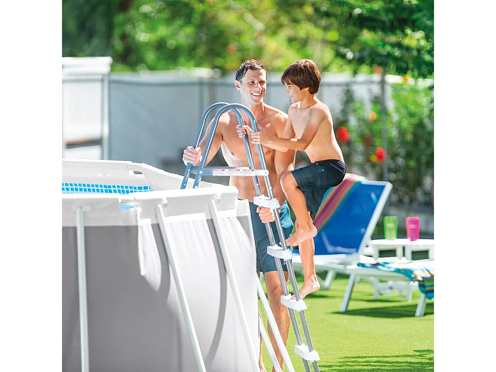 Ovaler Aufstellpool 503 x 274 x 122 cm mit Pumpe, Leiter und Zubehör