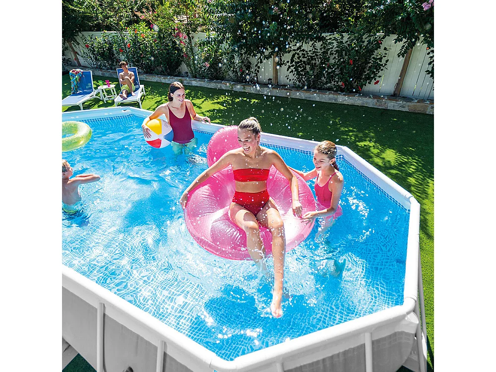 Ovaler Aufstellpool 503 x 274 x 122 cm mit Pumpe, Leiter und Zubehör