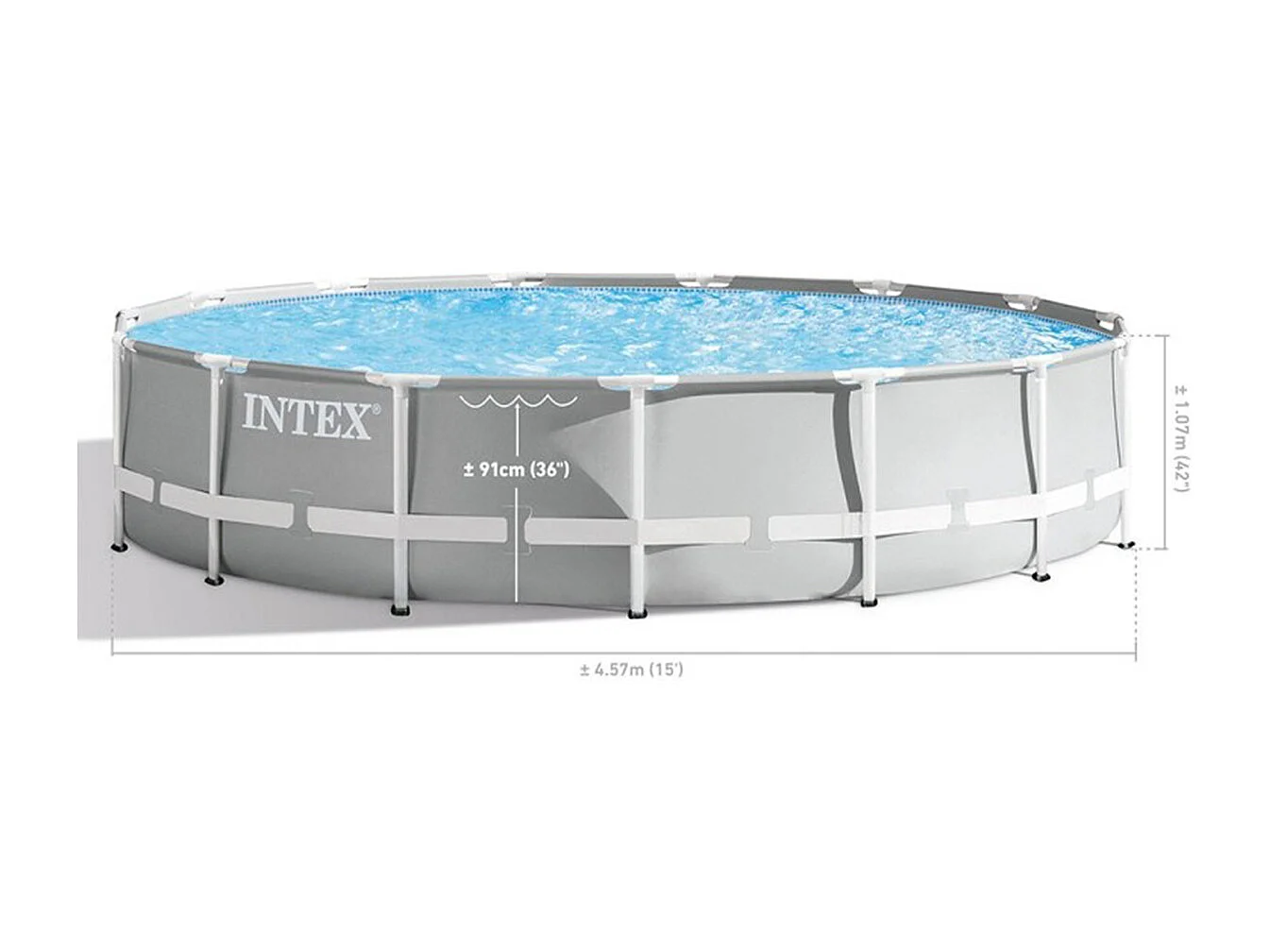 Piscine tubulaire Prism Frame ronde 4,57 x 1,07 m - Intex