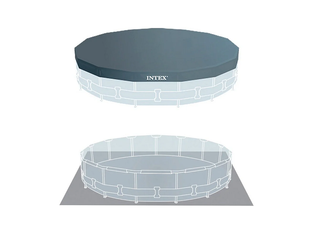 Intex 26724NP – Runder Prisma Frame-Pool mit Filterpumpe, Leiter und Planen, 457 x 107 cm