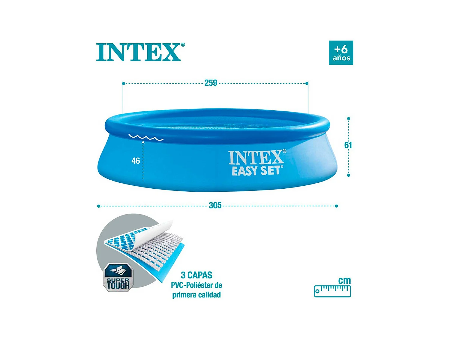 Piscine autoportée Easy Set 3,05 x 0,61 m - Intex