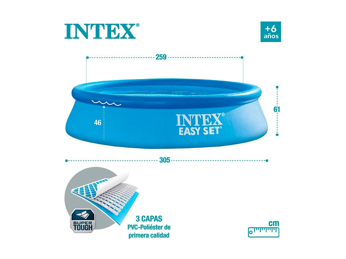 Piscine autoportée Easy Set 3,05 x 0,61 m - Intex