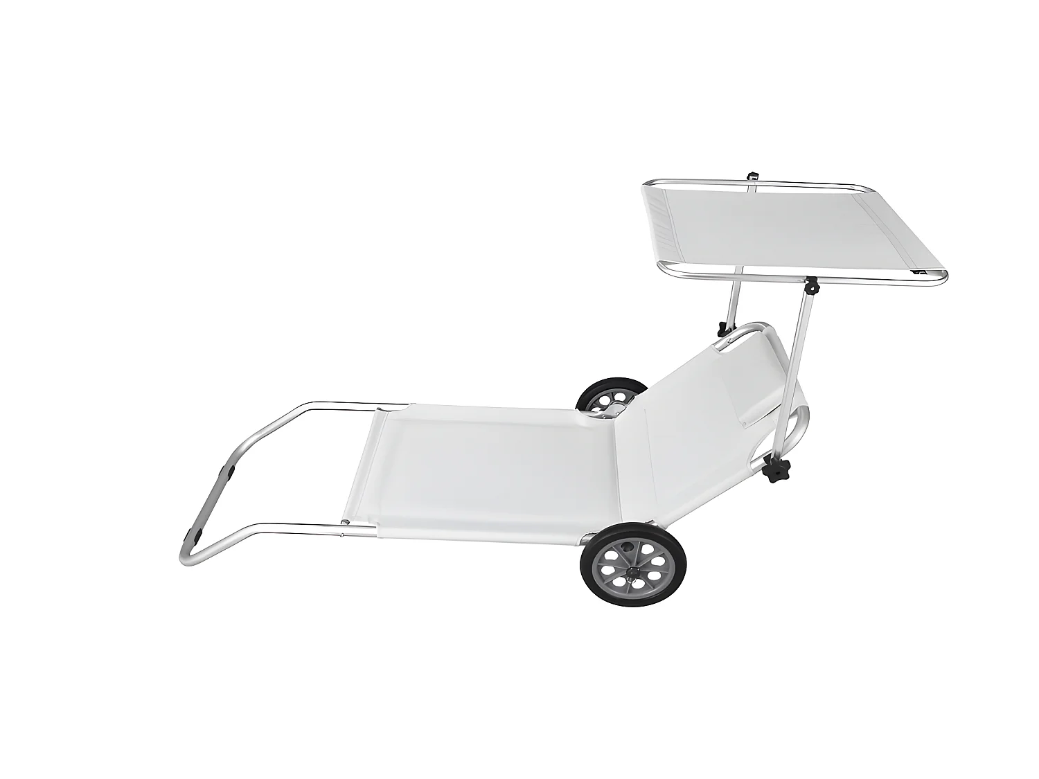 Estosa - Chaise de plage pliante blanche Dodi à roulettes