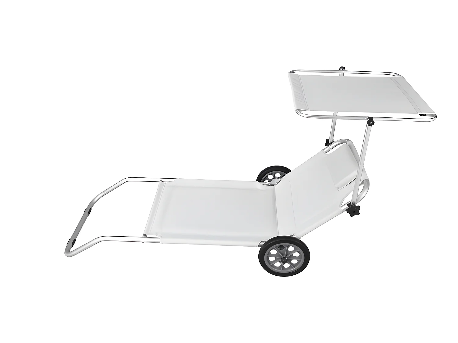 Estosa - Chaise de plage pliante blanche Dodi à roulettes