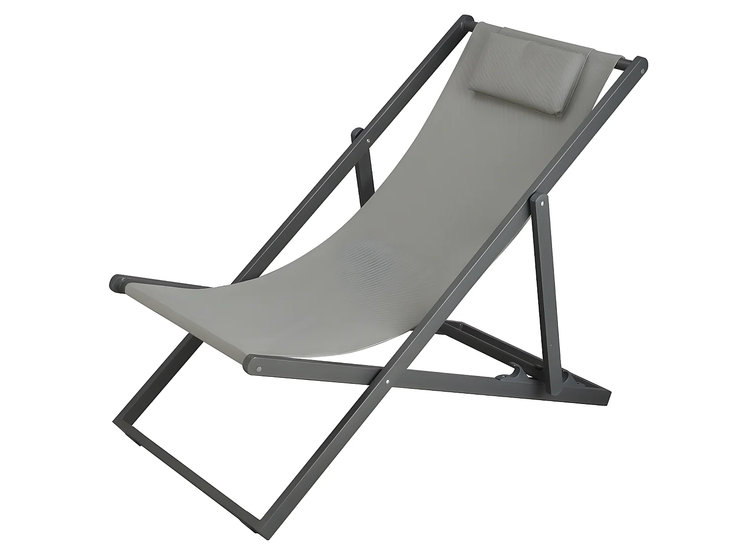 Estosa - Chaise longue de jardin pliante Gilda Grey