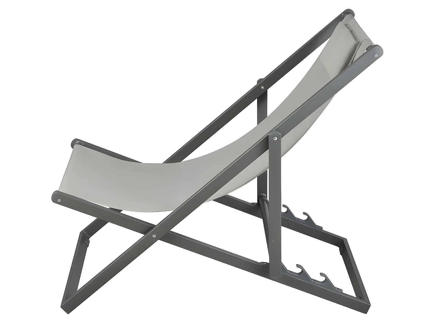 Estosa - Chaise longue de jardin pliante Gilda Grey