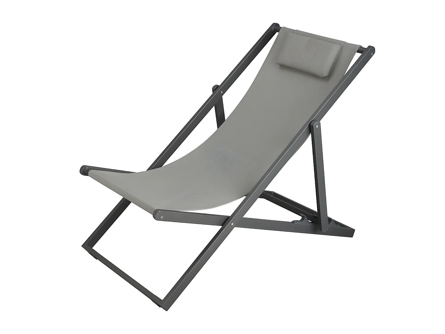 Estosa - Chaise longue de jardin pliante Gilda Grey