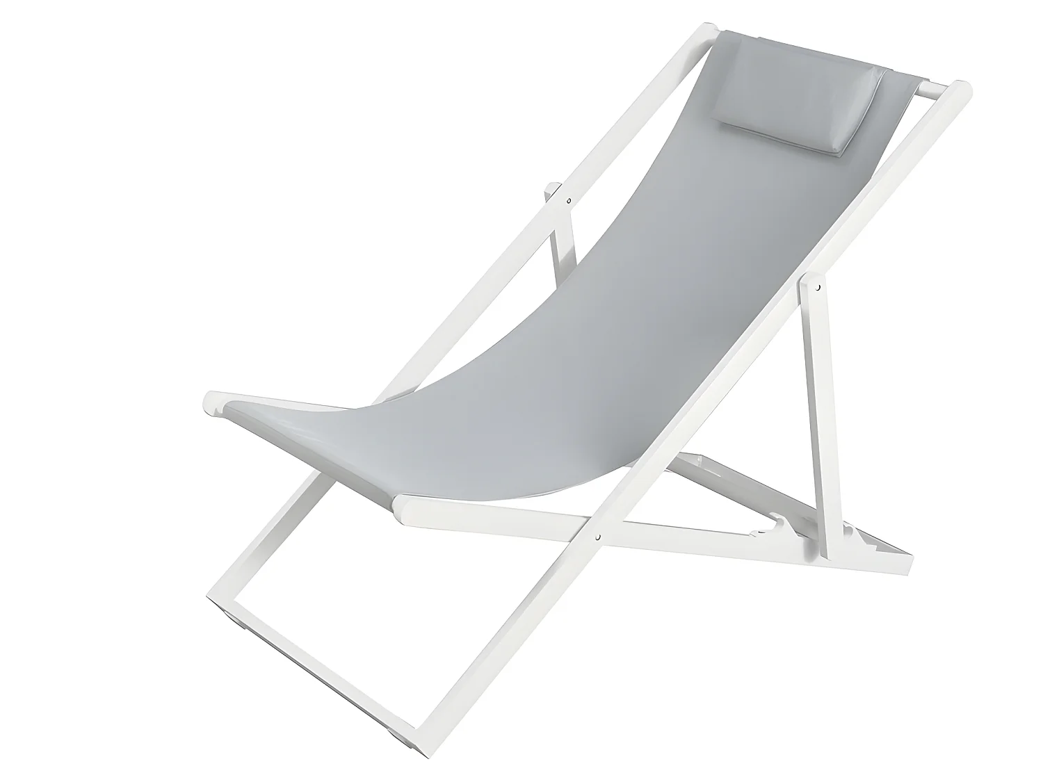 Estosa - Transat de jardin pliant Gilda Blanc