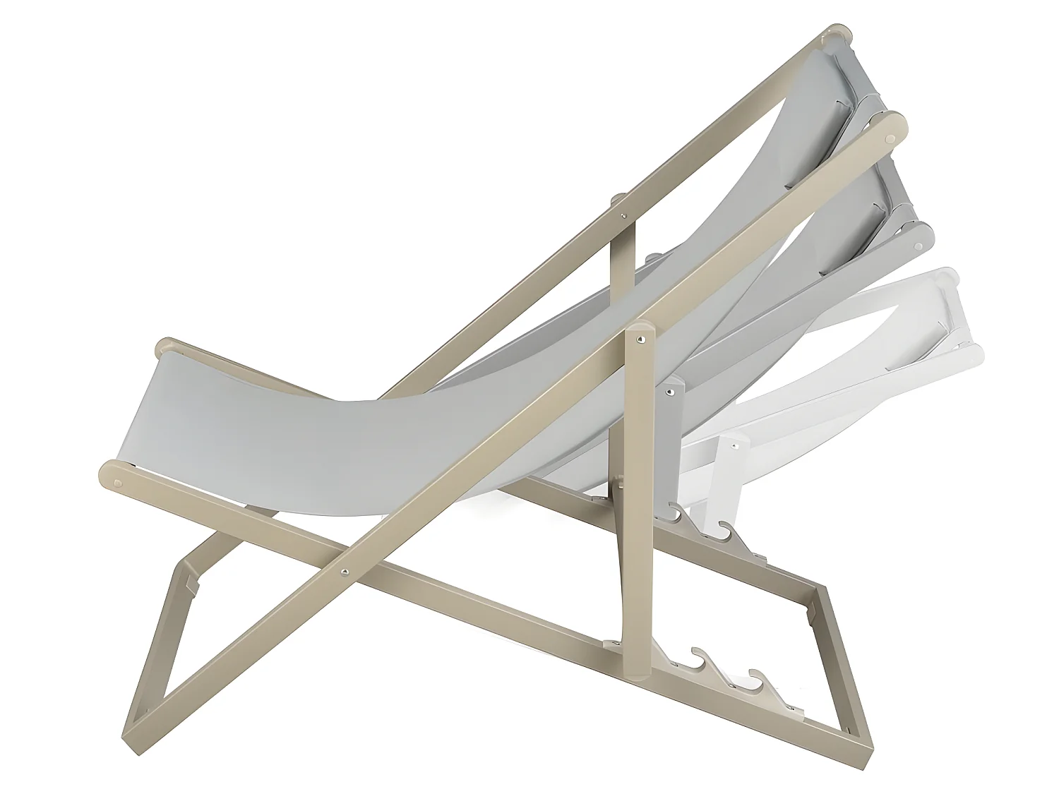 Estosa - Chaise longue d'extérieur pliante Gilda Ecru