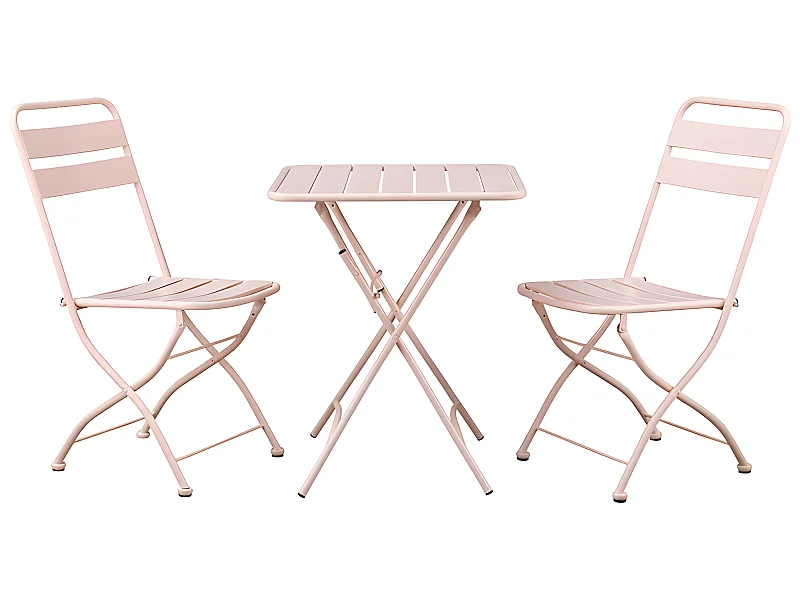 Estosa - Set tavolino e sedie da balcone pieghevoli salsa rosa Mia