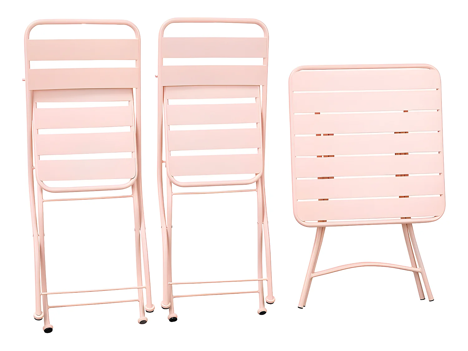 Ensemble table et chaises de balcon pliantes Estosa Mia Pink Sauce