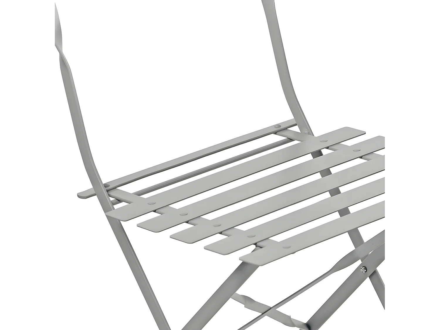 Estosa - Ensemble de balcon avec chaises et table pliantes en acier Dalia gris