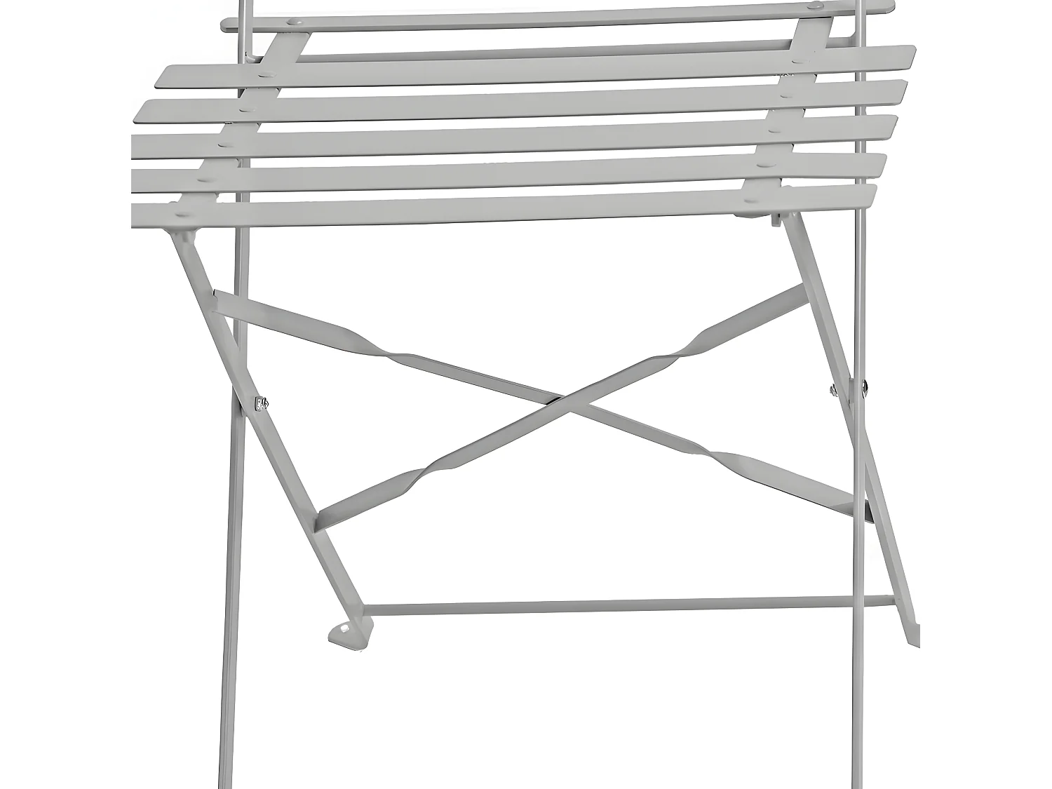 Estosa - Ensemble de balcon avec chaises et table pliantes en acier Dalia gris
