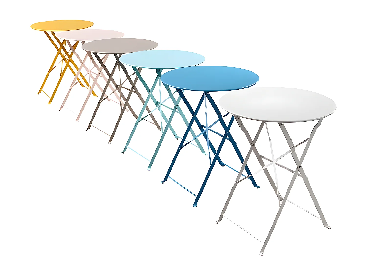 Estosa - Ensemble table et chaises de jardin pliantes bleues Teresa