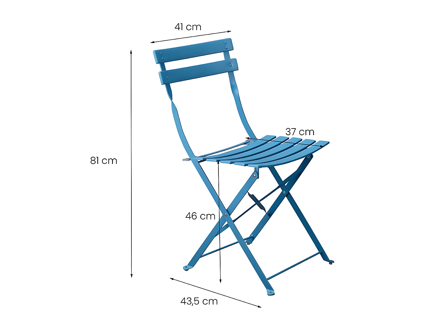 Estosa - Ensemble table et chaises de jardin pliantes bleues Teresa