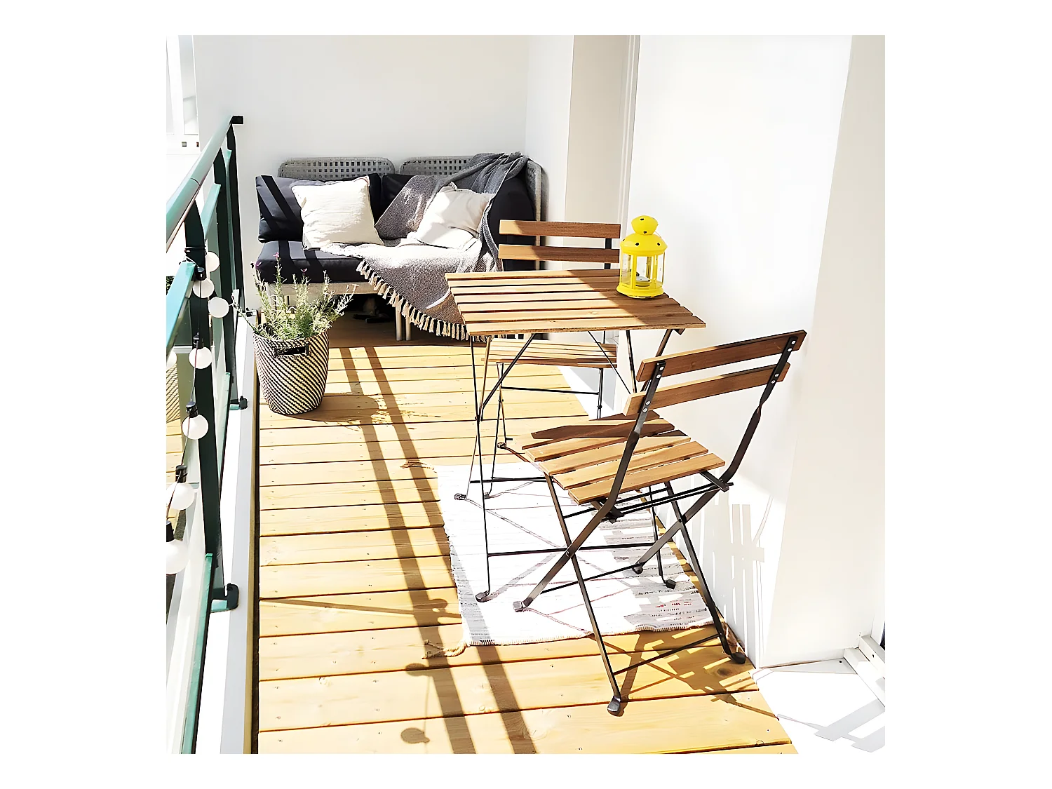 Estosa - Ensemble table basse et deux chaises de jardin modèle Bistrot