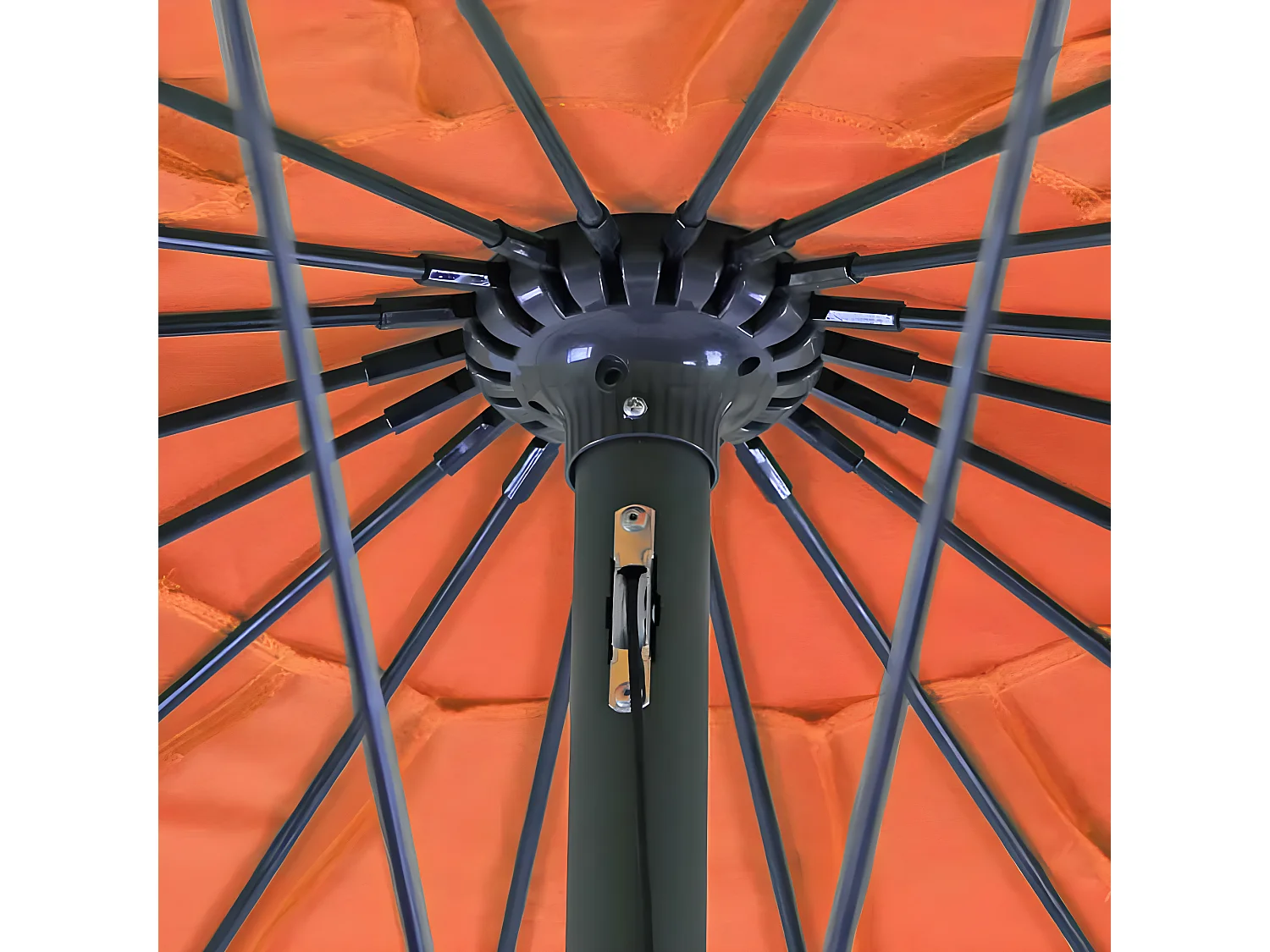 Estosa - Parasol avec mât central Atlanta orange