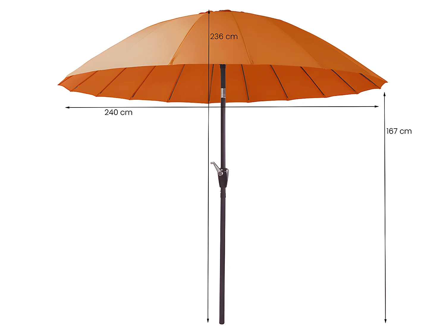 Estosa - Parasol avec mât central Atlanta orange