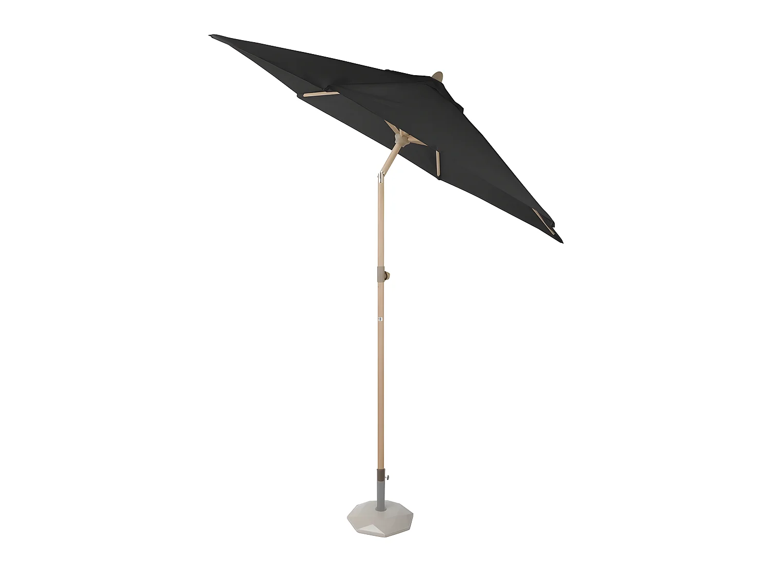 Estosa - Aluminium tuinparasol met zwarte houten middenpaal 3m