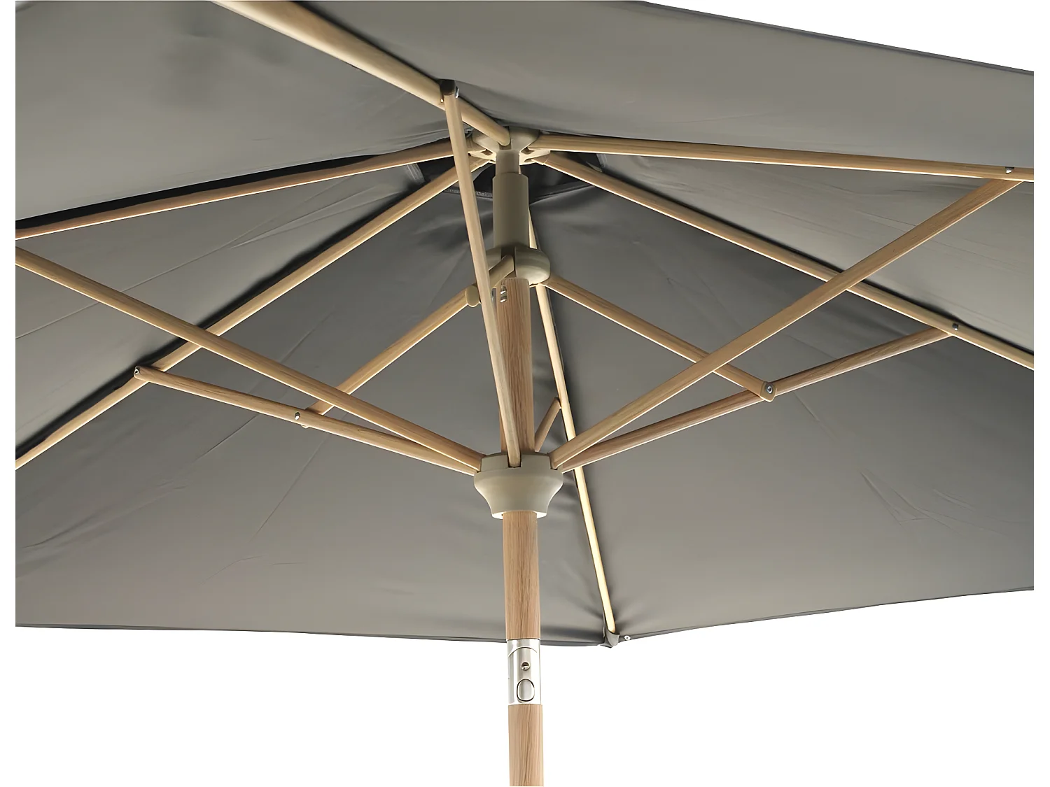 Estosa - Parasol de jardin en aluminium avec mât central en bois noir 3m