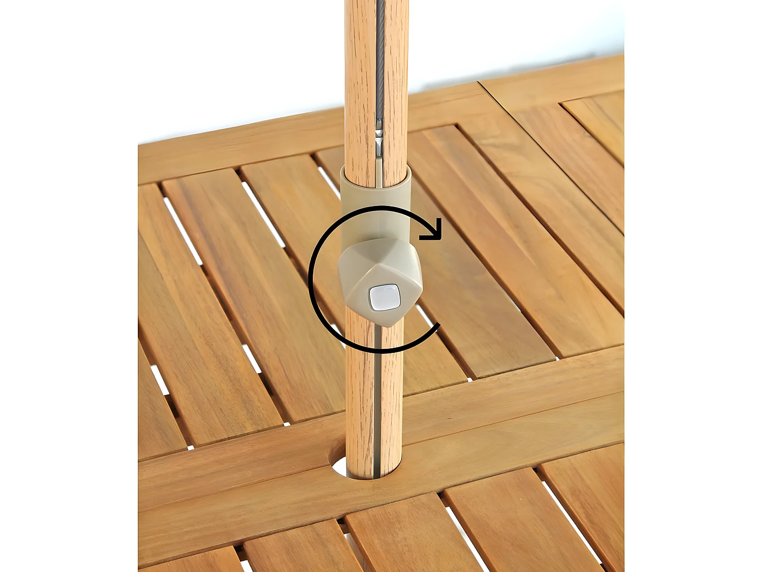 Estosa - Parasol de jardin en aluminium avec mât central en bois noir 3m