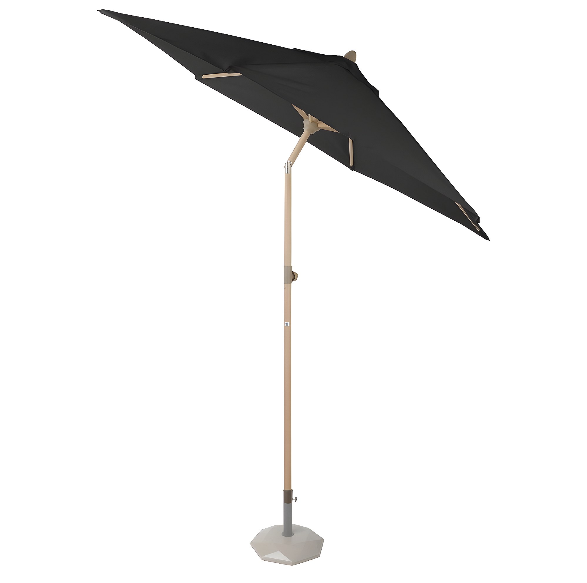 Estosa Ombrellone Da Giardino Effetto Legno, Diametro 3m, Struttura In Alluminio Con Stecche In Acciaio, Telo In Poliestere 180gr UV 50+, Camino Antivento, Base Esclusa