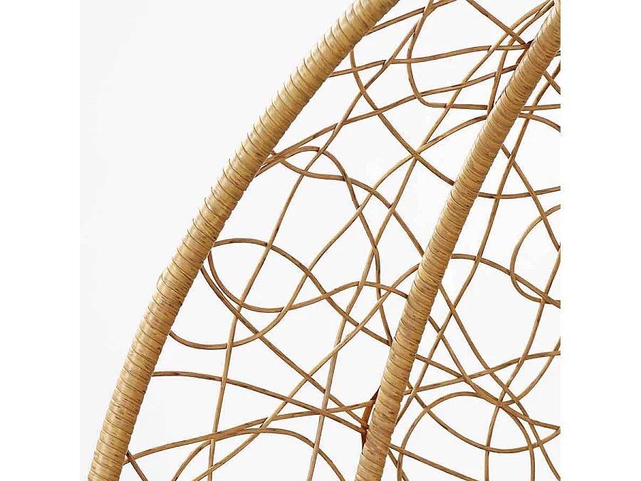 Fauteuil à bascule suspendu de jardin rond avec coussin