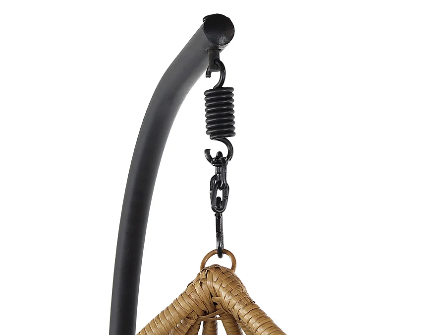 Poltrona a dondolo sospesa da giardino tonda con cuscino