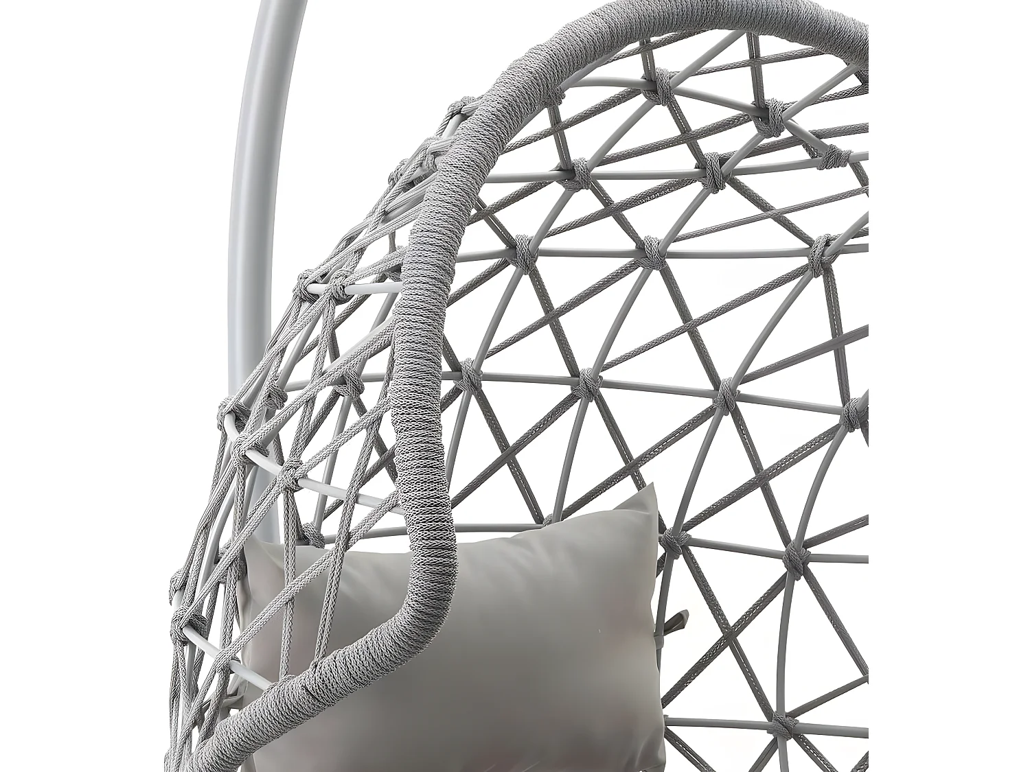 Estosa - Hangende tuinfauteuil met grijs touwvlechtwerk