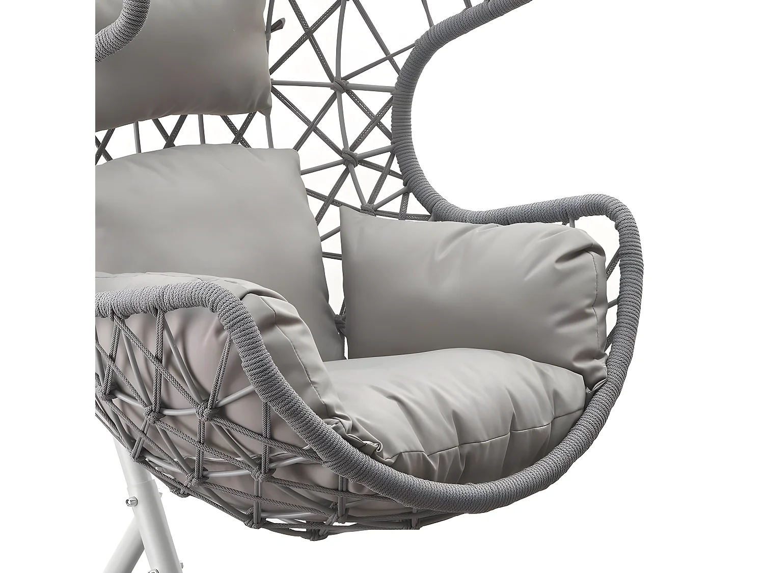 Estosa - Fauteuil de jardin suspendu tissage corde grise