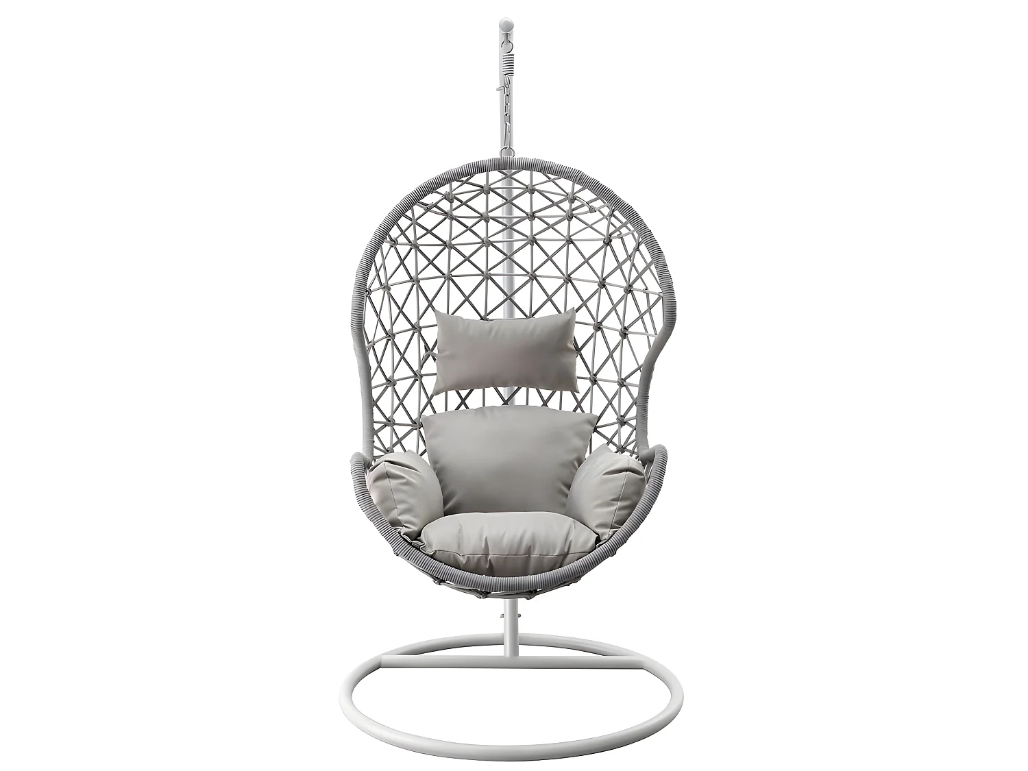 Estosa - Fauteuil de jardin suspendu tissage corde grise