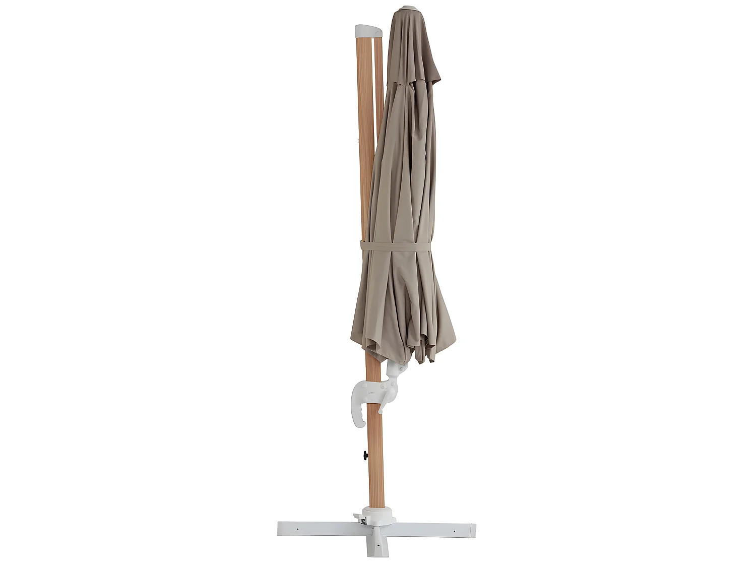 Estosa - Parasol de jardin en aluminium effet bois Roma Wood 3,5 m