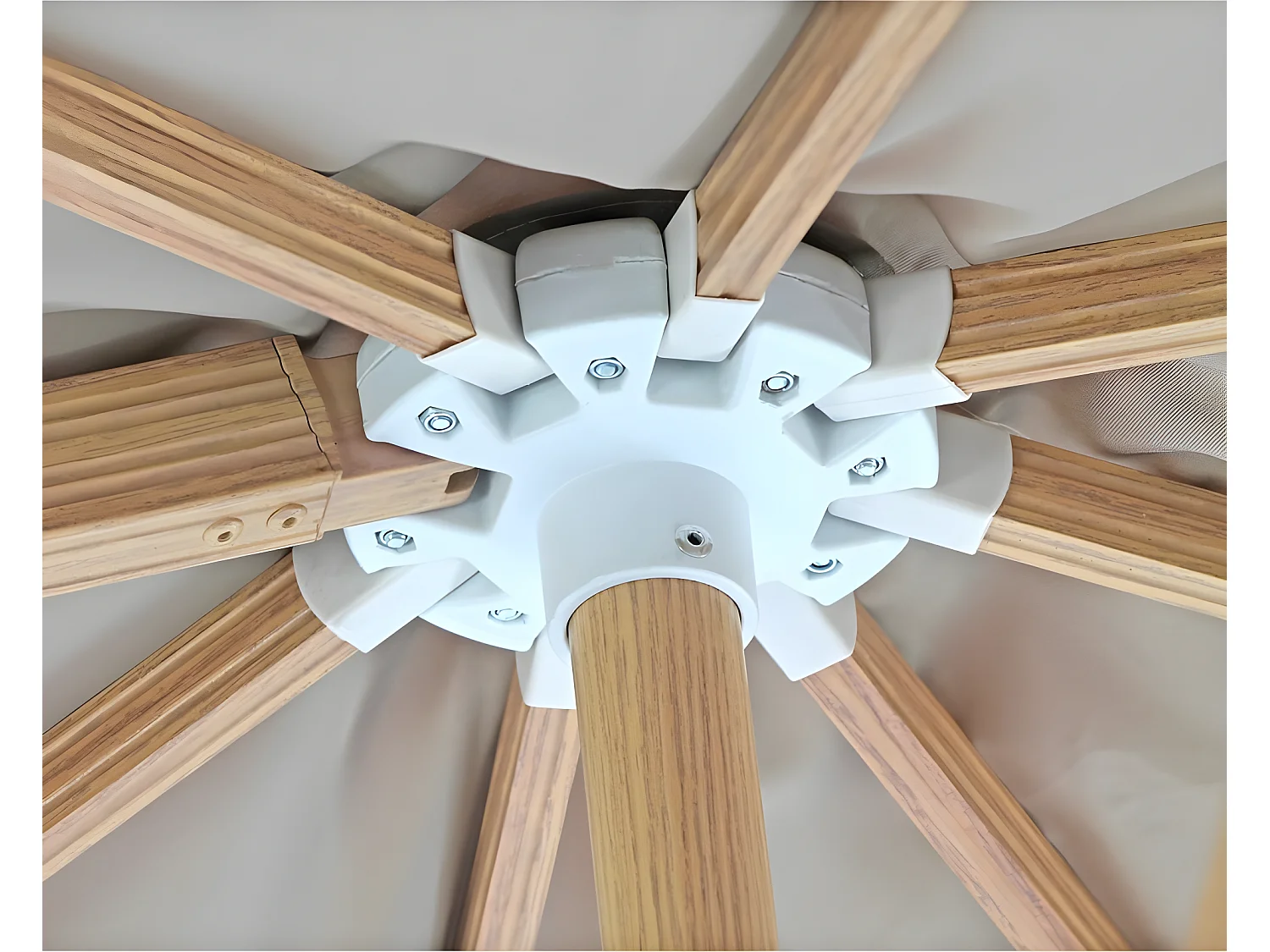 Estosa - Ombrellone da giardino in alluminio effetto legno Roma Wood 3,5 m