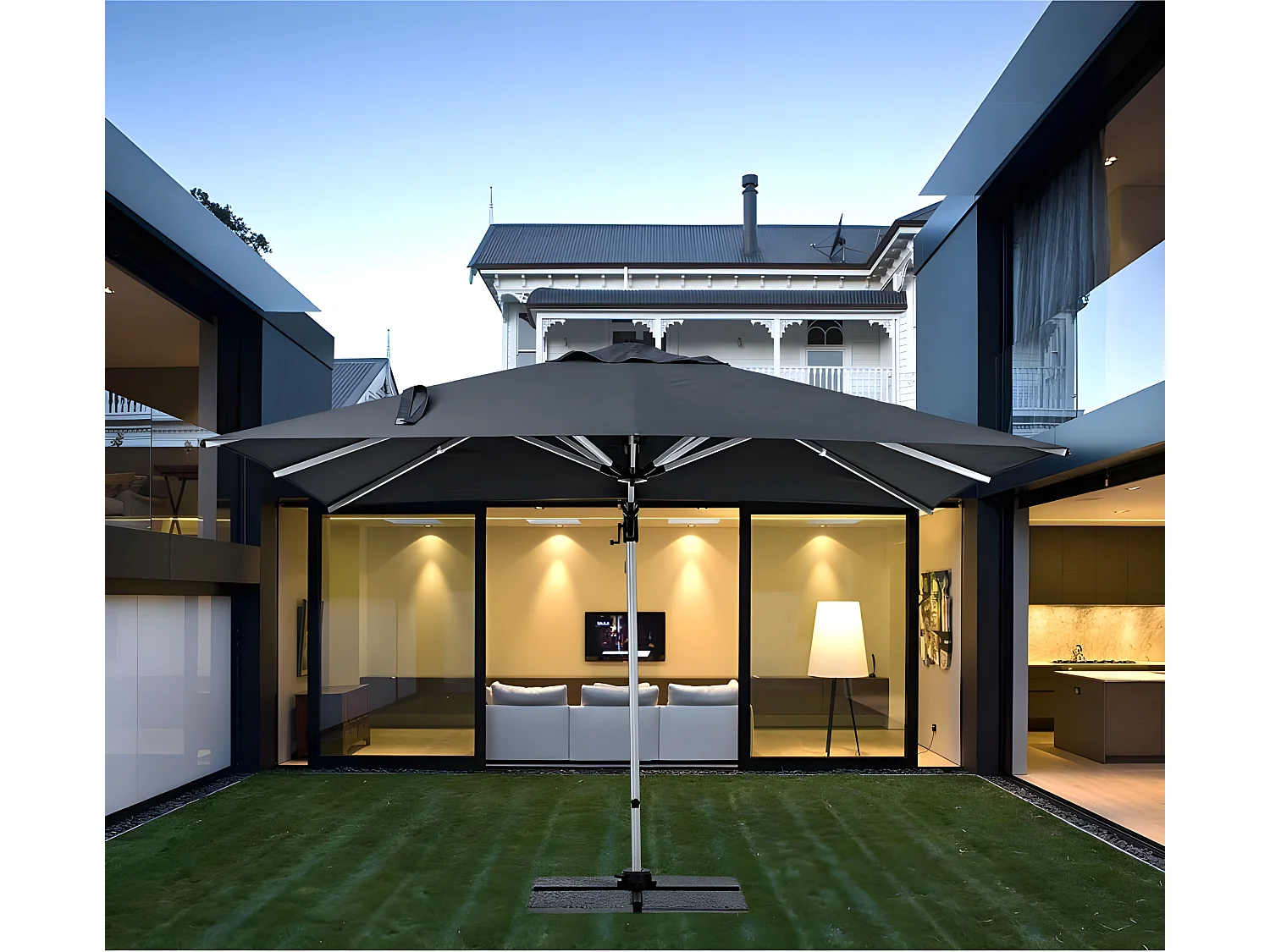 Estosa - Parasol de jardin Rome 4x4 avec bras latéral